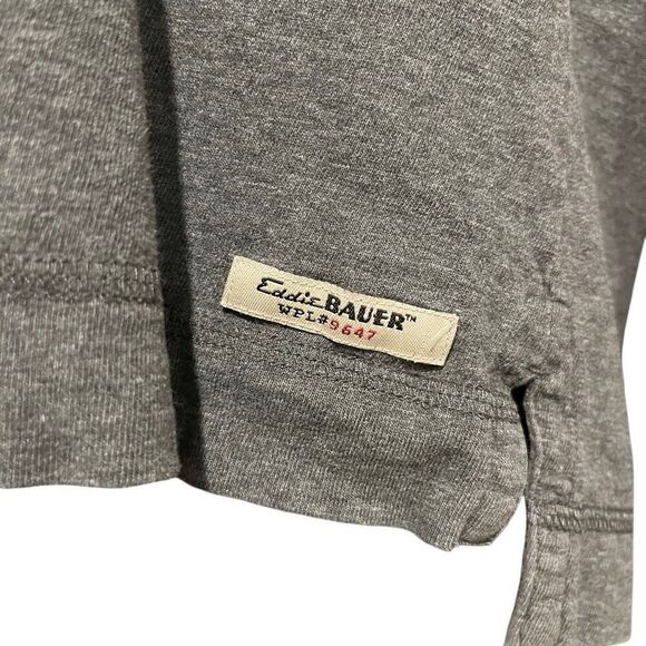 Eddie Bauer Gray Long Sleeve Henley Shirt Men’s Medium - Picture 4 of 8